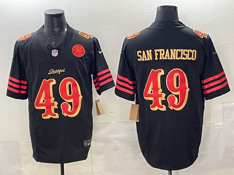 Men 2025 San Francisco 49ers #49 San francisco black 5th generation Nike Limited NFL Jersey style 004